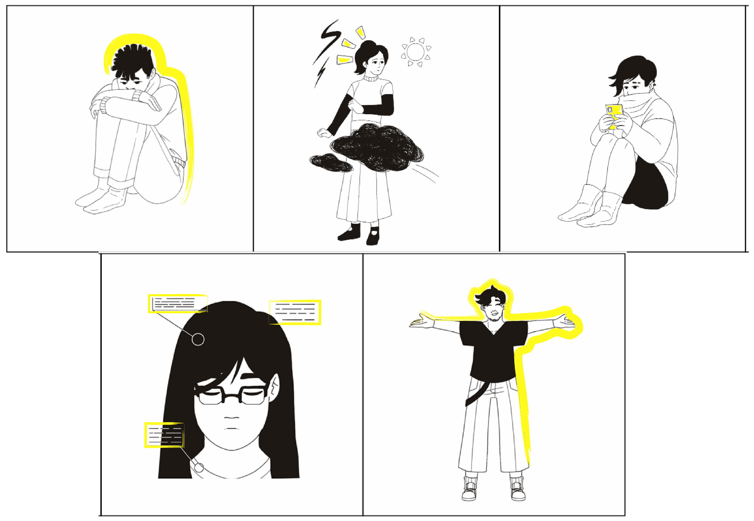 Cases reprenant les illustrations du site